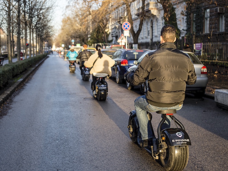 Tourists' backs on monsteroller