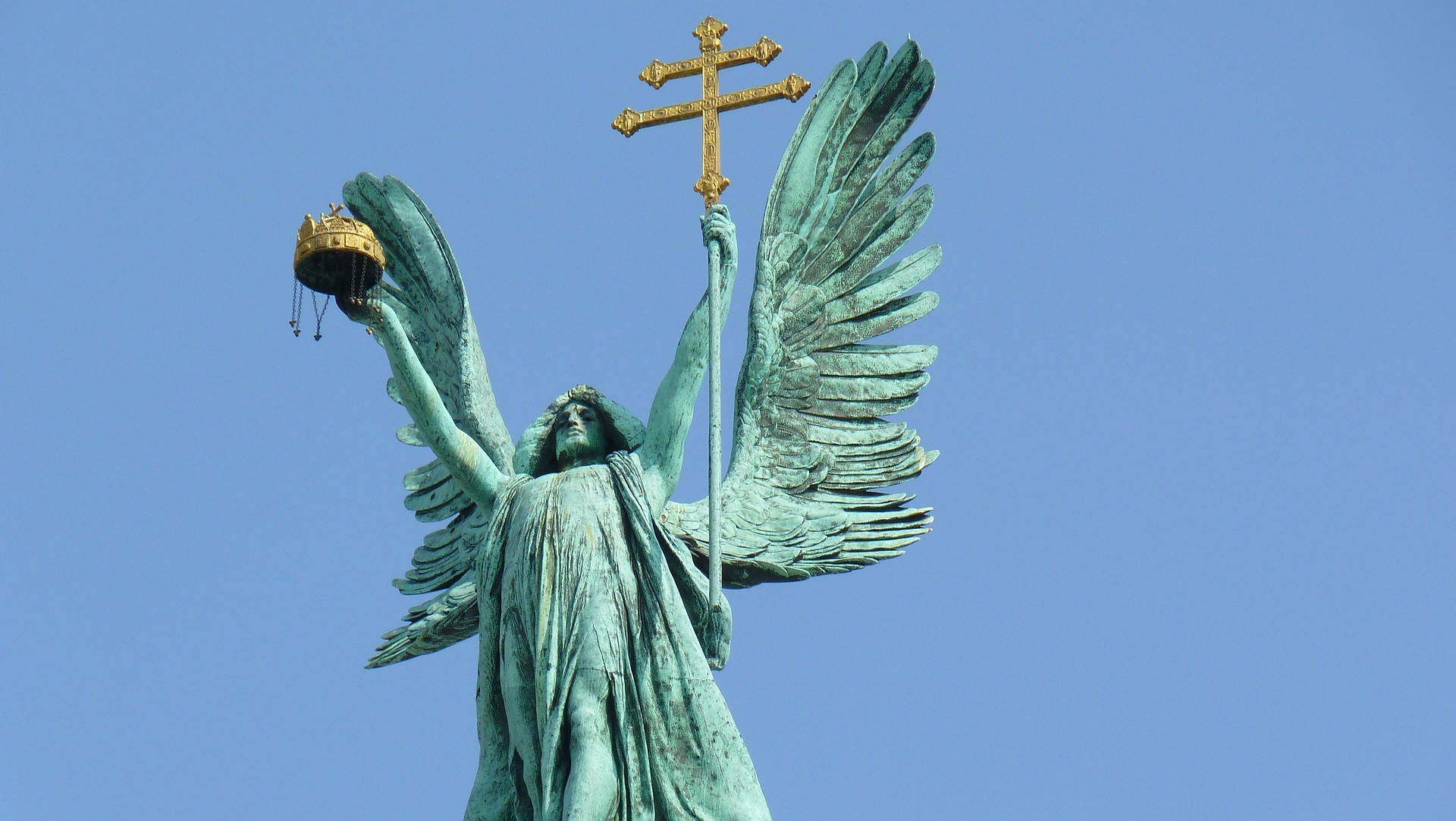 gabriel statue on heroes square budapest