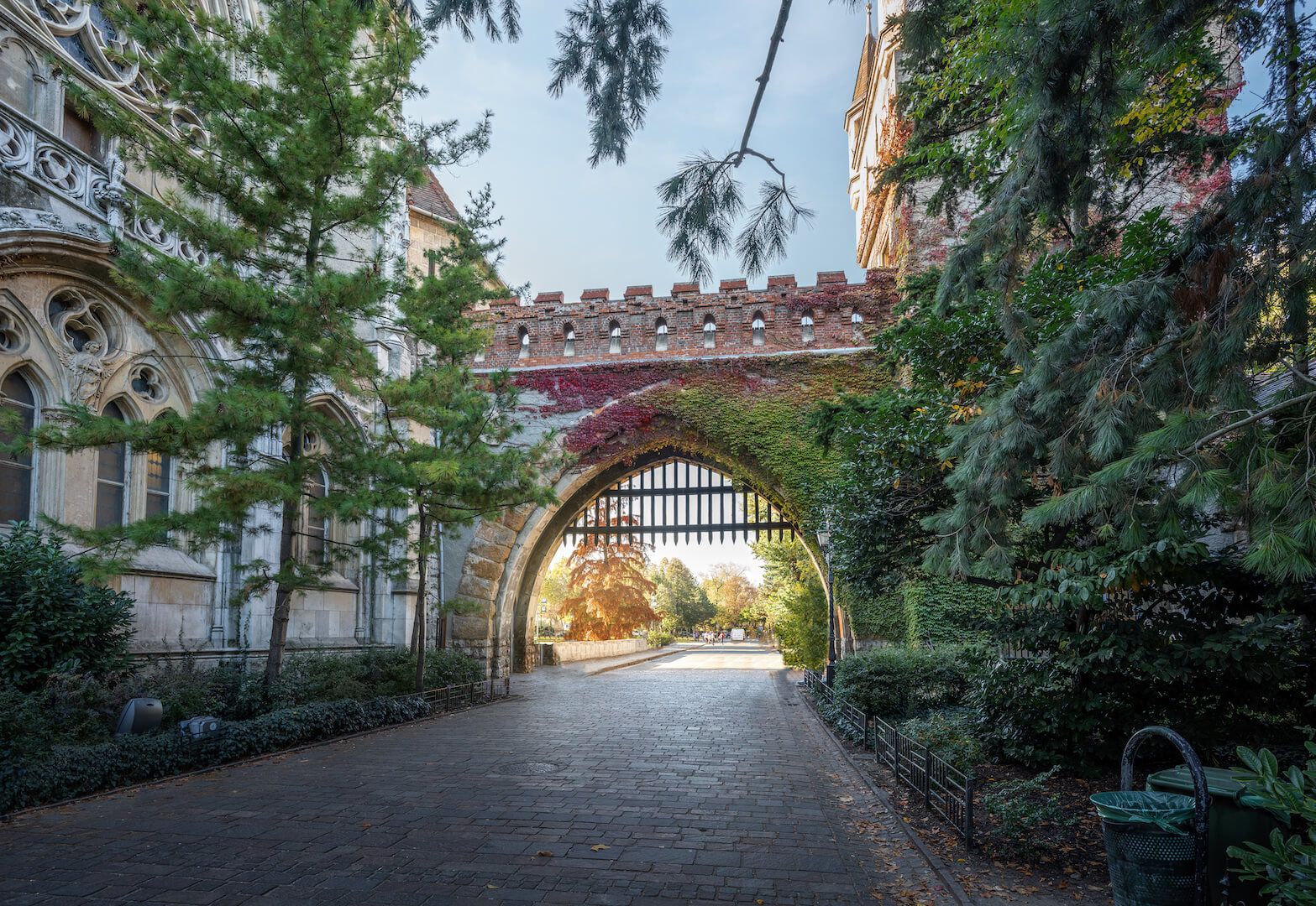 gate at entrance of vajdahunyad castle budapest