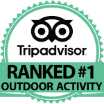 Tripadvisor-jelvény, amelyen ez áll: „Rangsorolt 1. számú szabadtéri tevékenység.